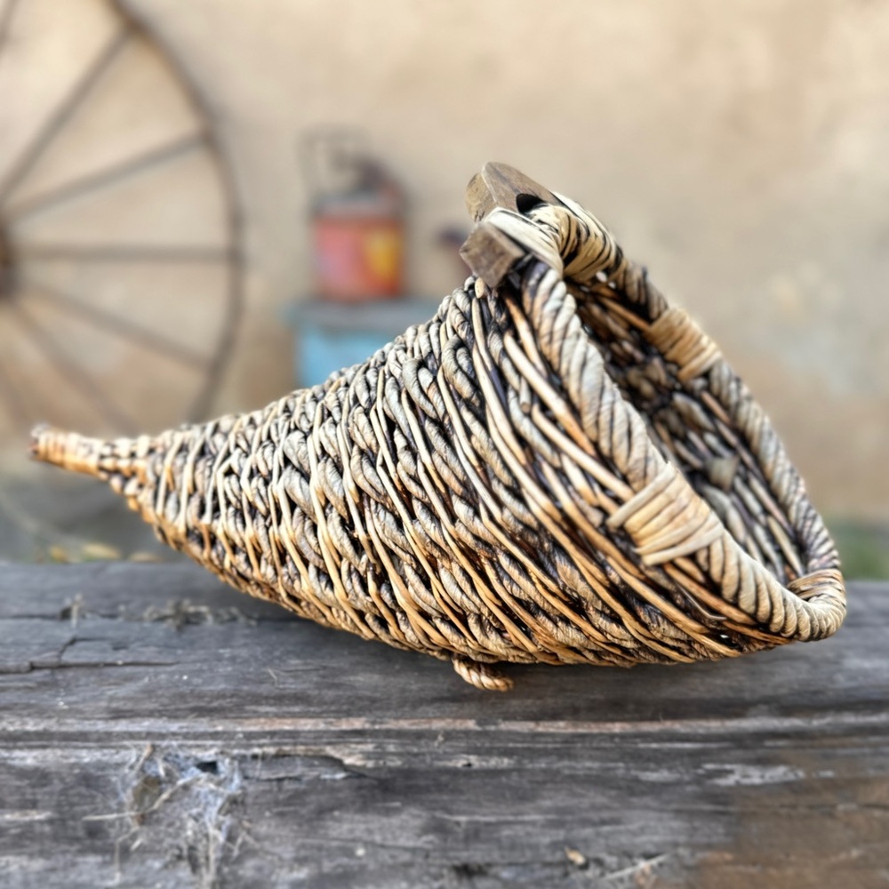 Vintage Cornucopia Basket